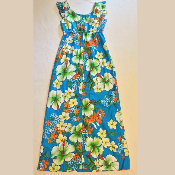 Vintage Hawaiian Maxi Dress Hukilau Fashions Tiki - Picture 2 of 7